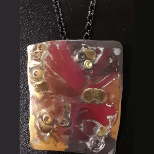 Abstract collage pendant