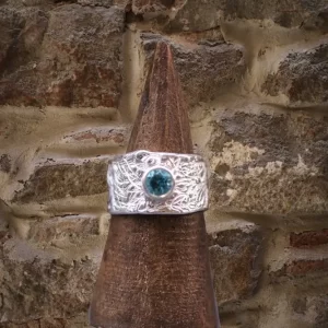 Silver ring collection: textures with stone