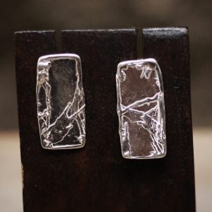 Pendientes rectangulares decoración orgánica